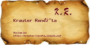 Krauter Renáta névjegykártya